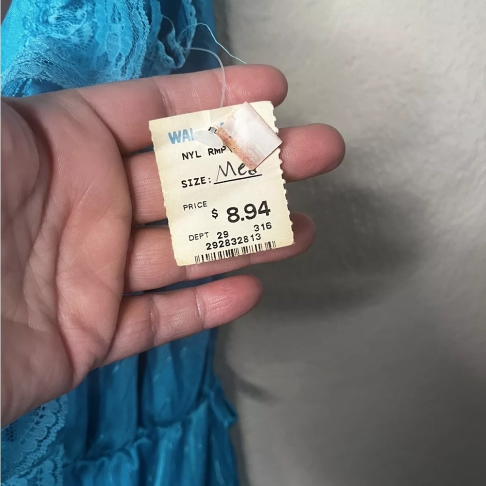 Vintage Night Time Creations Teal Silky Lace Romper Teddy New With Tags Med USA - Picture 6 of 8